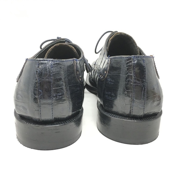 David Eden Oxfords Shoes Size 9.5 Navy Alligator